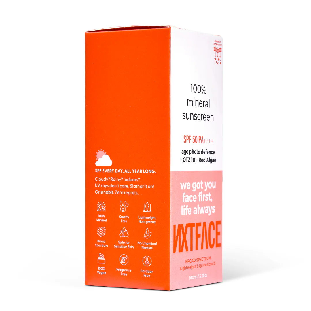 NXTFACE 100% Mineral Sunscreen - SPF 50 PA++++ | 100ml - Image 11