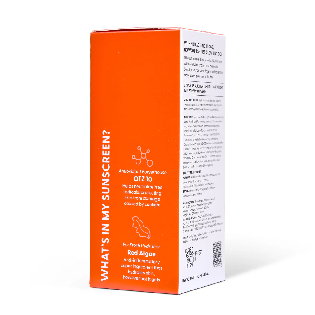 NXTFACE 100% Mineral Sunscreen - SPF 50 PA++++ | 100ml - Image 12