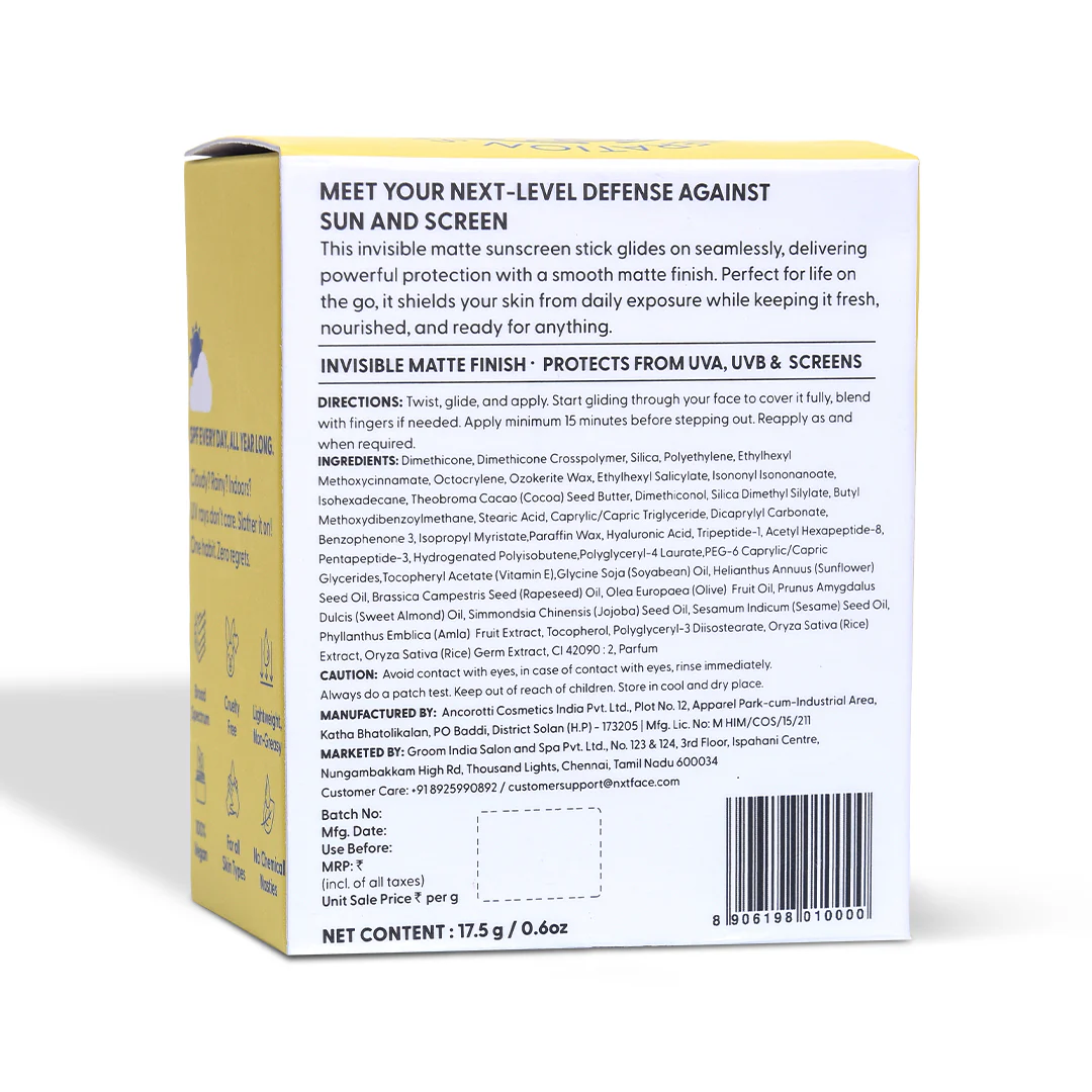 NXTFACE Bluelight Sunscreen Stick - SPF 30 PA++++ | 17.5g - Image 14