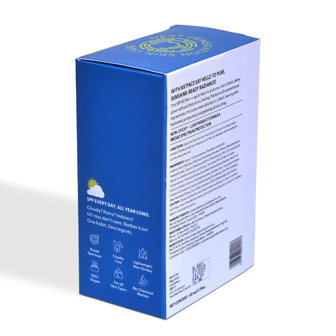 NXTFACE Breathable Sunscreen Gel - SPF 50 PA++++ | 50ml - Image 12