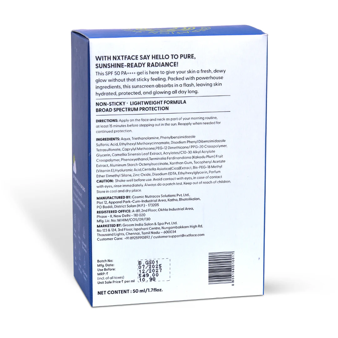 NXTFACE Breathable Sunscreen Gel - SPF 50 PA++++ | 50ml - Image 13