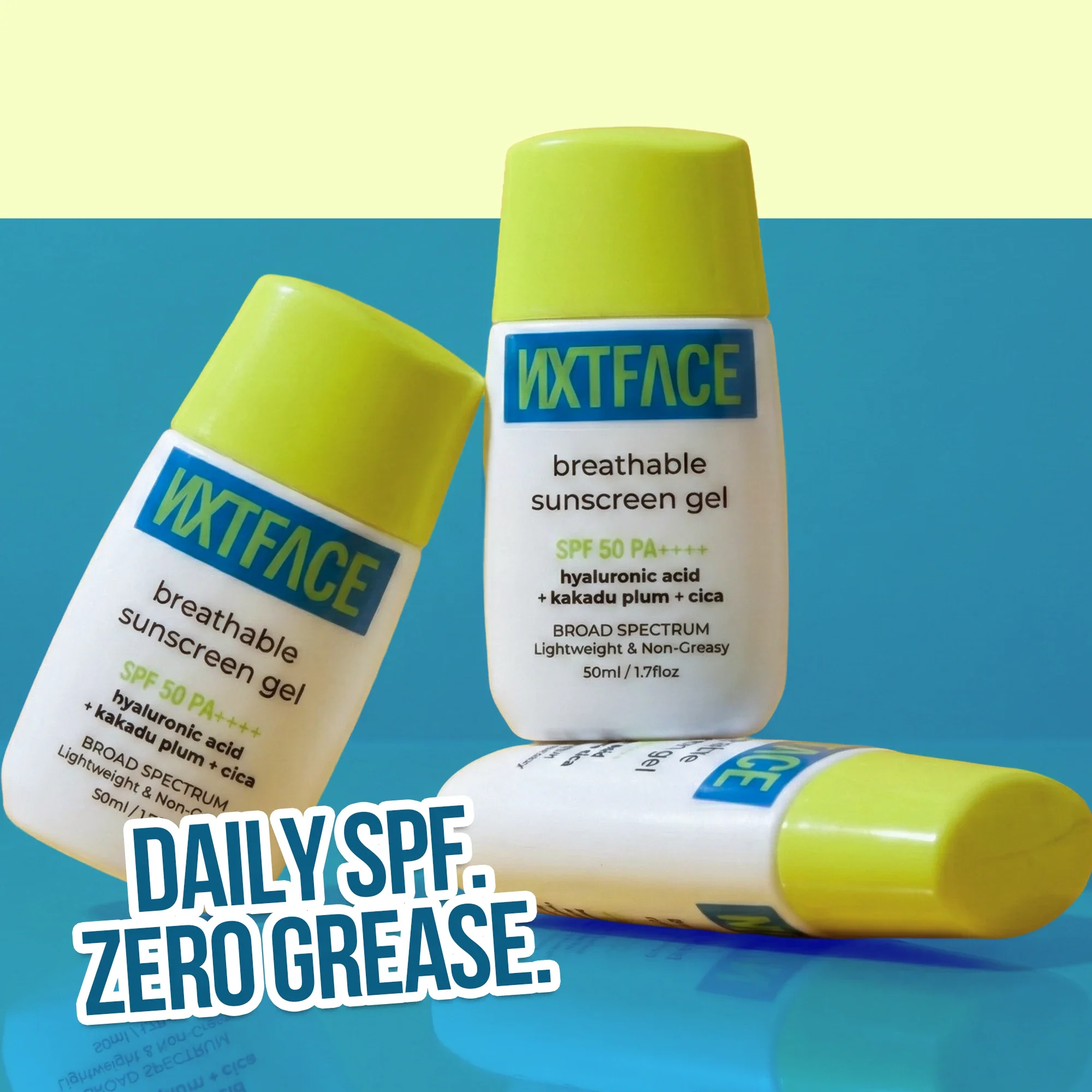 NXTFACE Breathable Sunscreen Gel - SPF 50 PA++++ | 50ml - Image 3