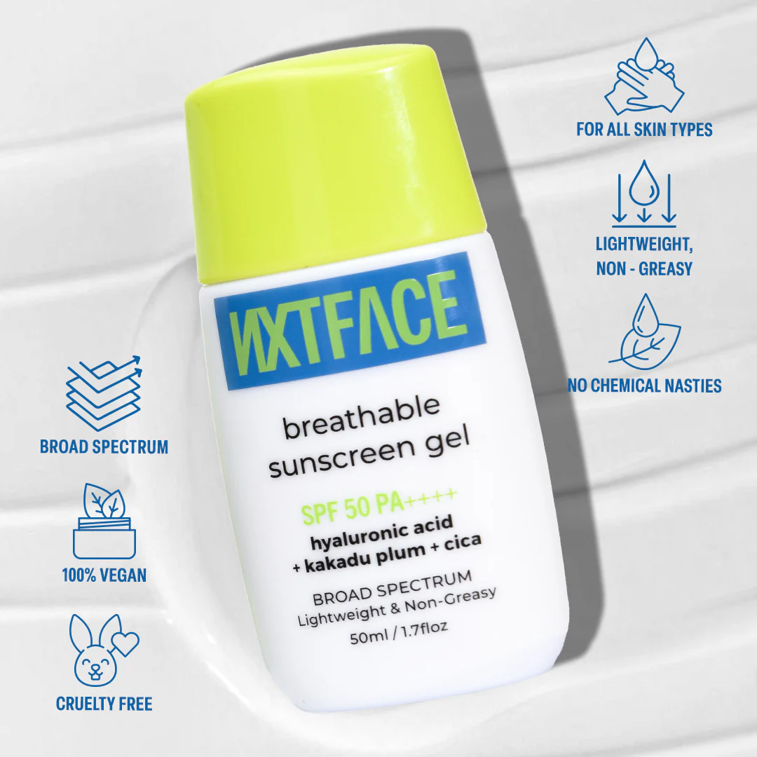 NXTFACE Breathable Sunscreen Gel - SPF 50 PA++++ | 50ml - Image 8