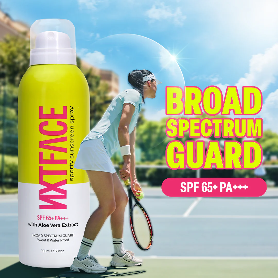 NXTFACE Sporty Sunscreen Spray - SPF 65+ PA++++ | 100ml - Image 7