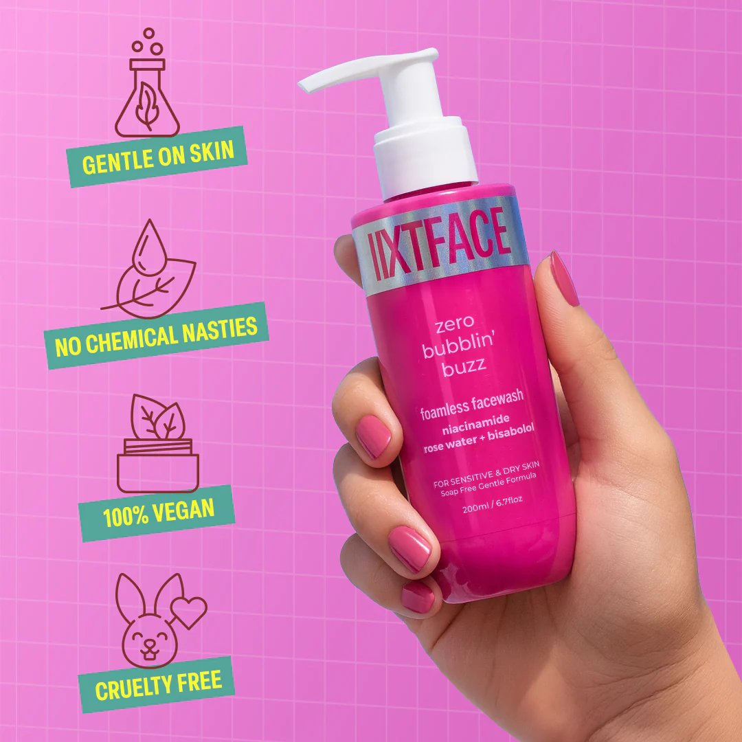 NXTFACE Zero Bubblin' Buzz Face Wash | Niacinamide + Rose Water + Bisabolol - Image 7